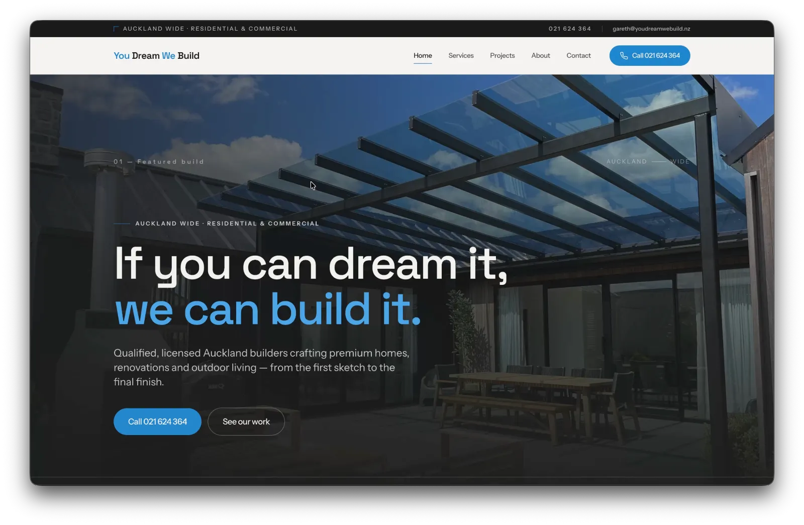 You Dream We Build — Construction website built with Pubd